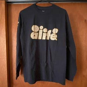 ALife bling black long sleeve shirt t-shirt mens medium